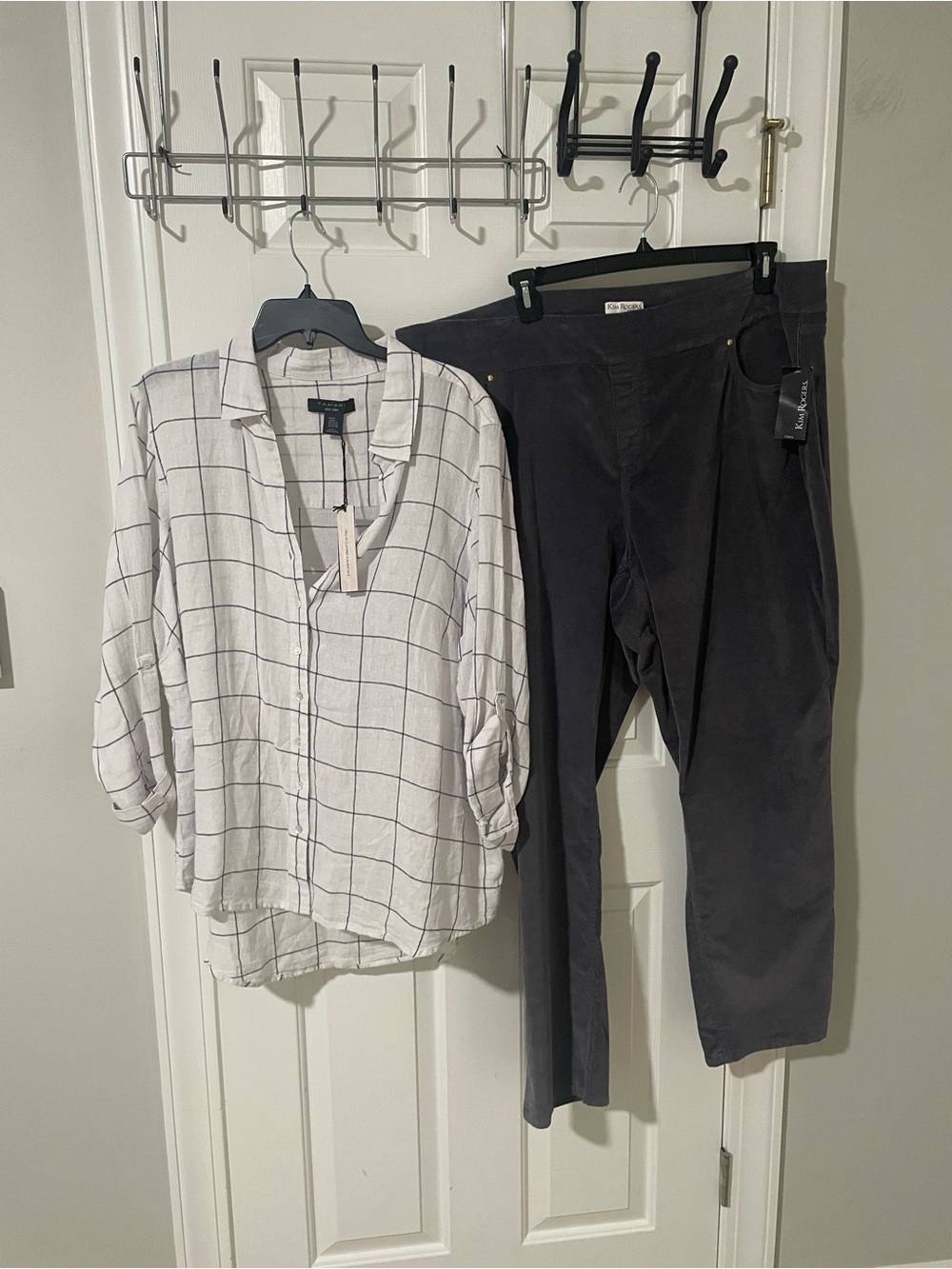 Gray Pull-On Stretch Pants 24 Comfort Fit gray velour linen 2x tahari shirt